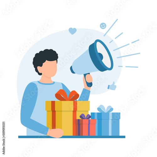 Referral program and social media marketing for friends.