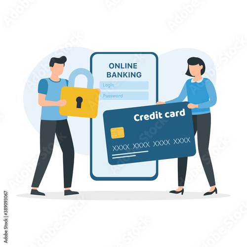 Online banking concept. Secure payments and e-wallet.