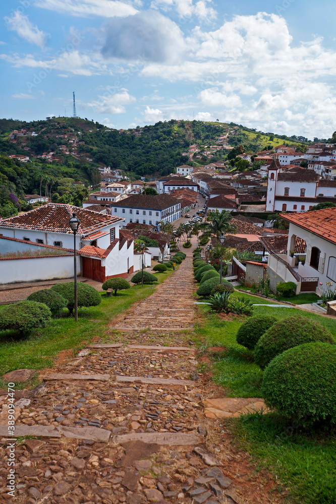 Panoramic view of Serro, historical city in Minas Gerais, Brazil 