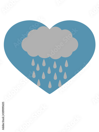 Herz Regen Wolke 
