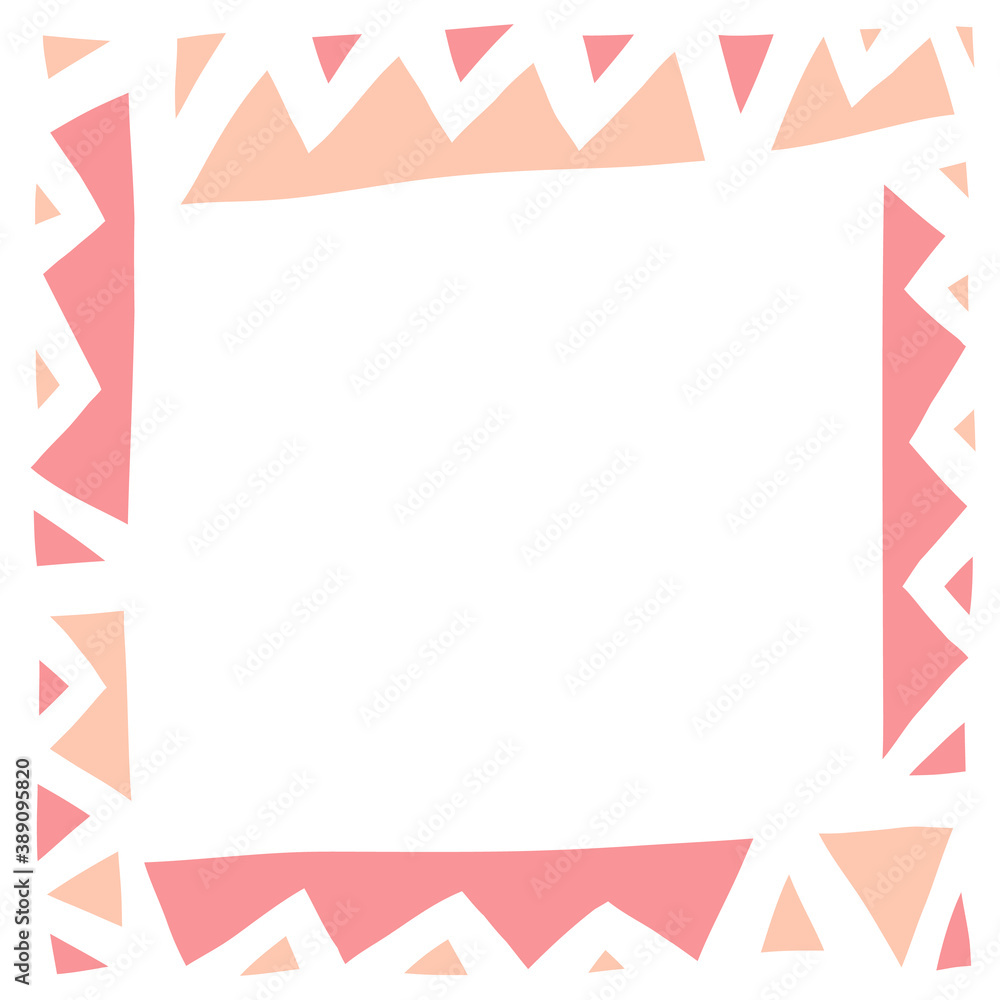 Fototapeta premium Hand drawn colorful border frame for your concept logo design or social media banner.