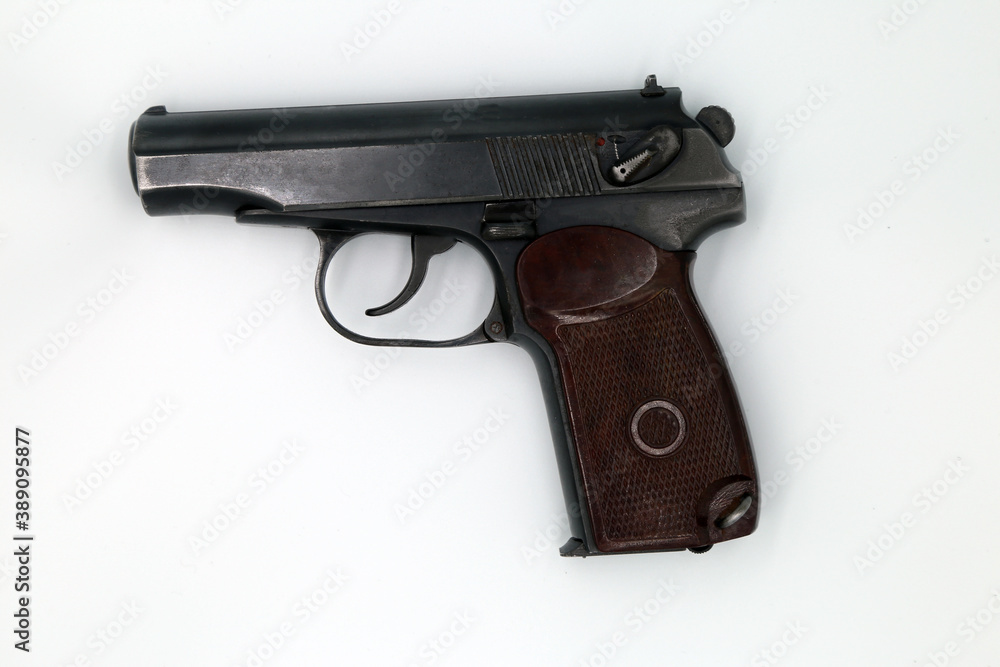 Russian pistol on white background Russian pistol on white background