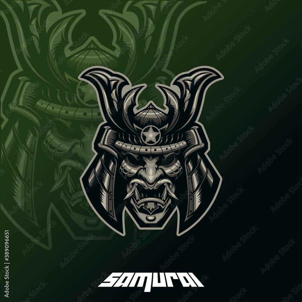 Fototapeta premium japanese samurai soldier on illustration