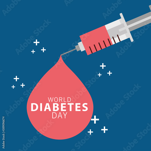 world diabetes day campaign with blood drop in srynge