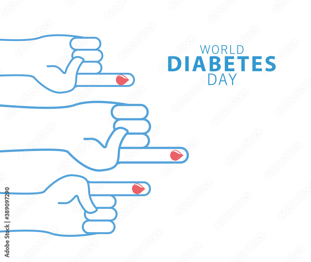 world diabetes day campaign with blood drops in fingers world diabetes day campaign with blood drops in fingers