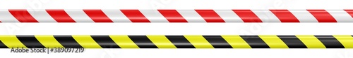 Absperrband in Rot-Weiß und Schwarz-Gelb
