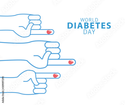 world diabetes day campaign with blood drops in fingers