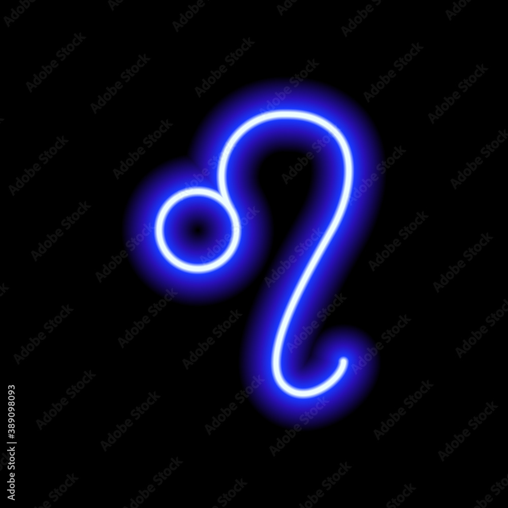 Blue neon zodiac sign Leo. Predictions, astrology, horoscope. Blue neon zodiac sign Leo. Predictions, astrology, horoscope.