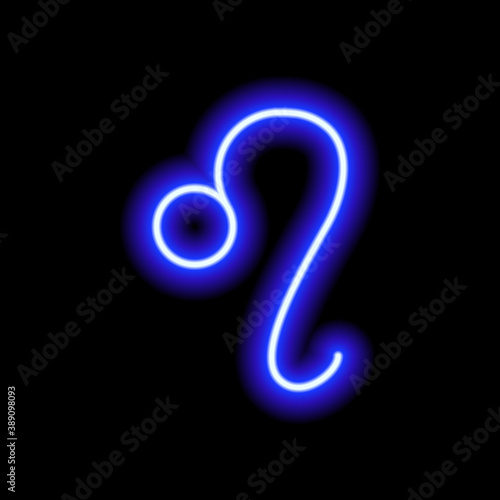 Wallpaper Mural Blue neon zodiac sign Leo. Predictions, astrology, horoscope. Torontodigital.ca