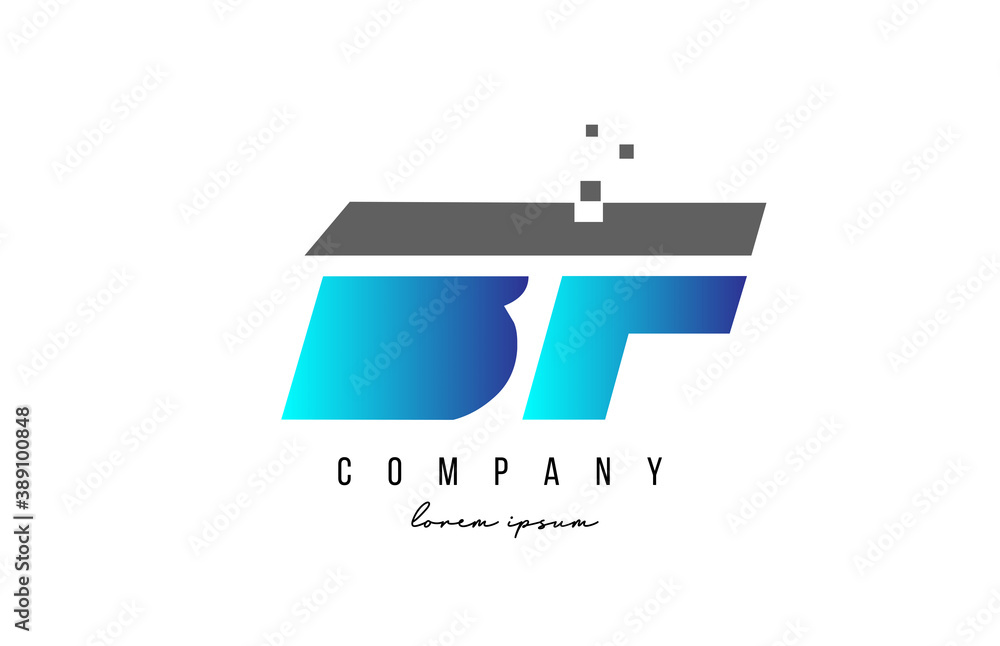 BF B F alphabet letter logo combination in blue and grey color. Creative icon design for company and business BF B F alphabet letter logo combination in blue and grey color. Creative icon design for company and business
