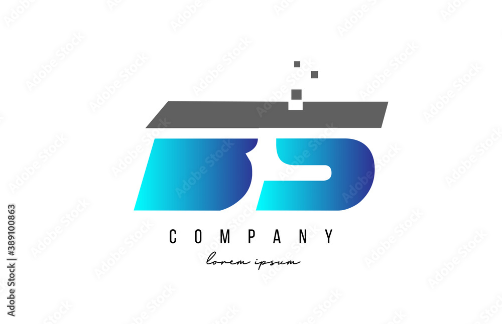 BS B S alphabet letter logo combination in blue and grey color. Creative icon design for company and business BS B S alphabet letter logo combination in blue and grey color. Creative icon design for company and business