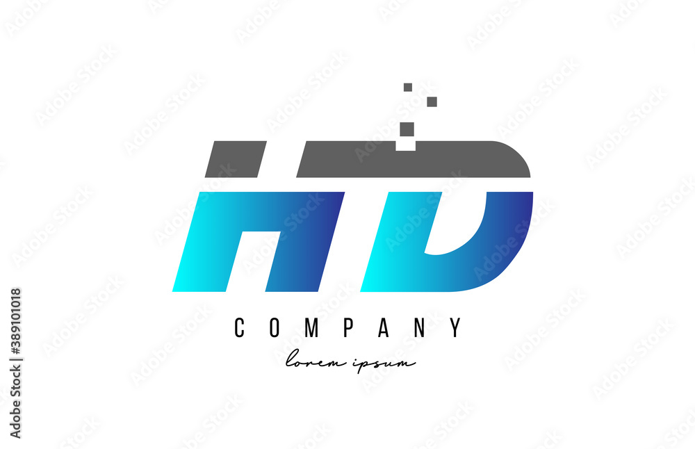 HD H D alphabet letter logo combination in blue and grey color. Creative icon design for company and business HD H D alphabet letter logo combination in blue and grey color. Creative icon design for company and business