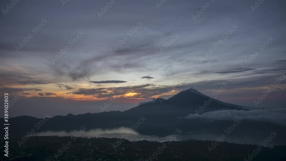 4k timelapse video of sunrise over mount Batur on Bali, Indonesia 4k timelapse video of sunrise over mount Batur on Bali, Indonesia