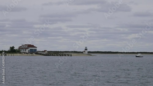 Ferry Leaving Nantucket Brant Point Lighthouse View