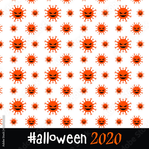 Repeating pattern Nasty COVID-19 virus hashtag halloween 2020 