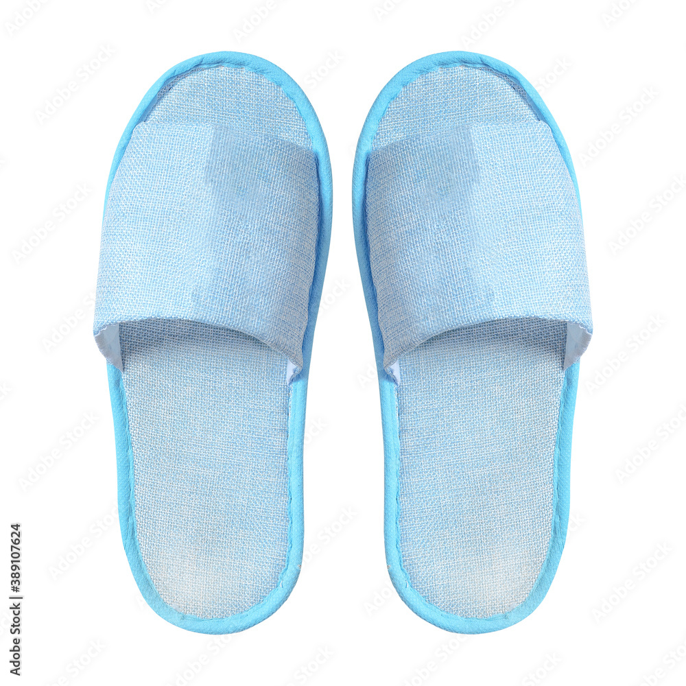 Slippers top view isolated on white background. Slippers top view isolated on white background.