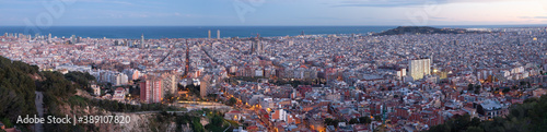 Photography Barcelona - The panorama of the city with the at the dusk.