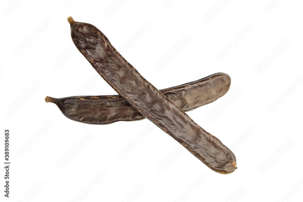 Fototapeta premium Carob pods isolated on white background.