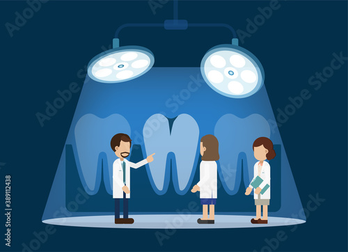 Dentist team diagnosis