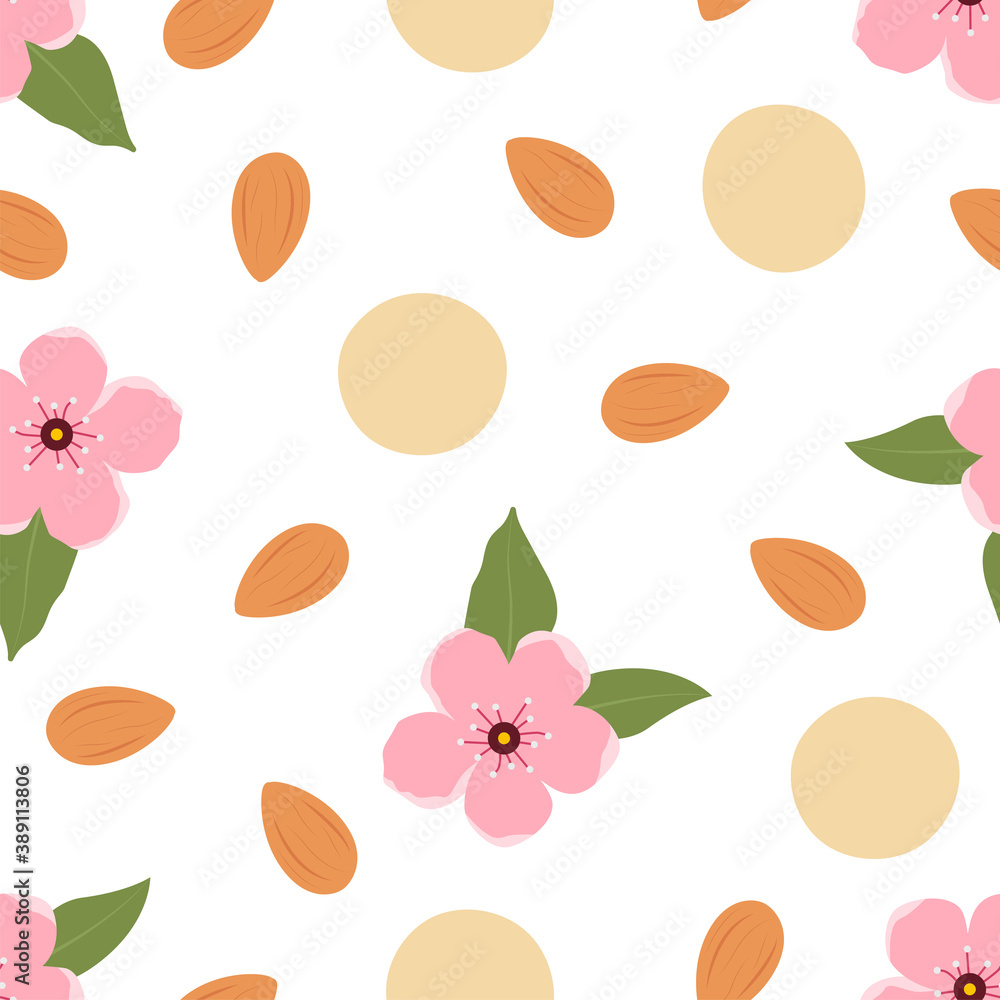 Almond and Marzipan. Vector pattern Almond and Marzipan. Vector pattern