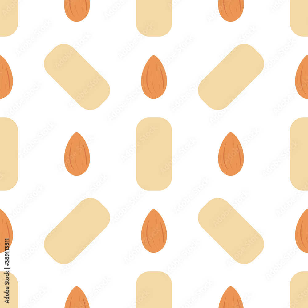 Almond and Marzipan. Vector pattern Almond and Marzipan. Vector pattern