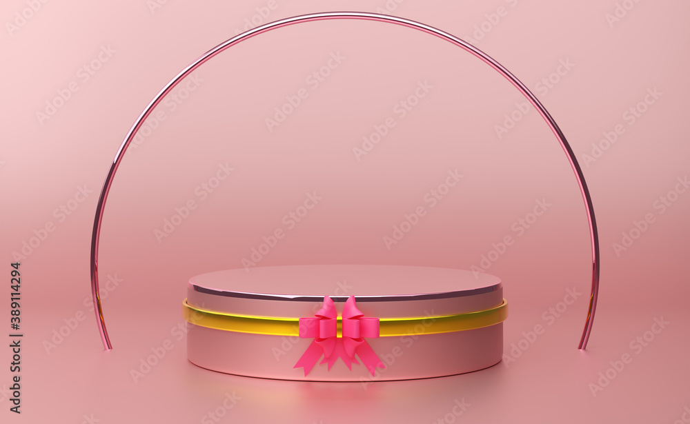 podium empty with geometric shapes in pink pastel composition for modern stage display and minimalist mockup ,abstract showcase background ,Concept 3d illustration or 3d render podium empty with geometric shapes in pink pastel composition for modern stage display and minimalist mockup ,abstract showcase background ,Concept 3d illustration or 3d render