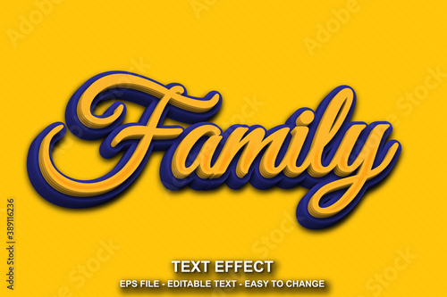 Editable text effect family style