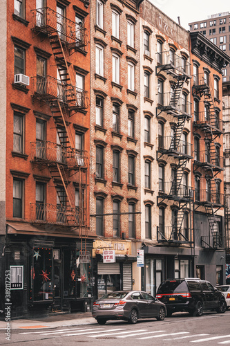 Historic architecture along Broome Street in the Lower East Side, Manhattan, New York City © jonbilous