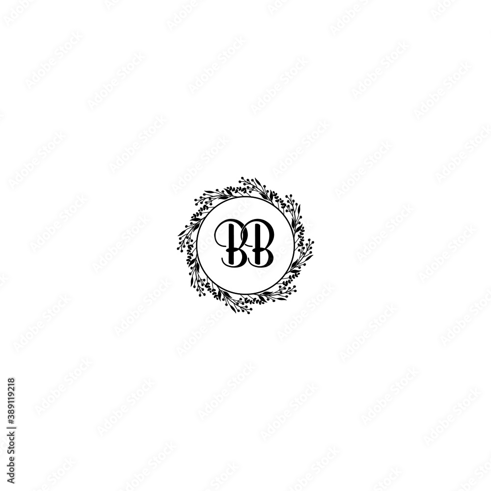 Initial BB Handwriting, Wedding Monogram Logo Design, Modern Minimalistic and Floral templates for Invitation cards Initial BB Handwriting, Wedding Monogram Logo Design, Modern Minimalistic and Floral templates for Invitation cards