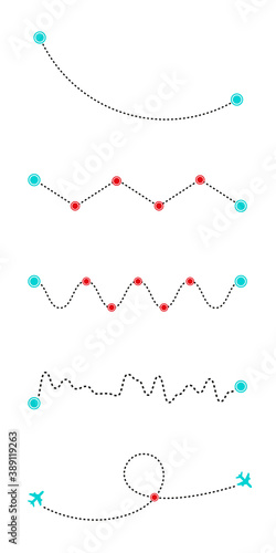 Different types of route lines
