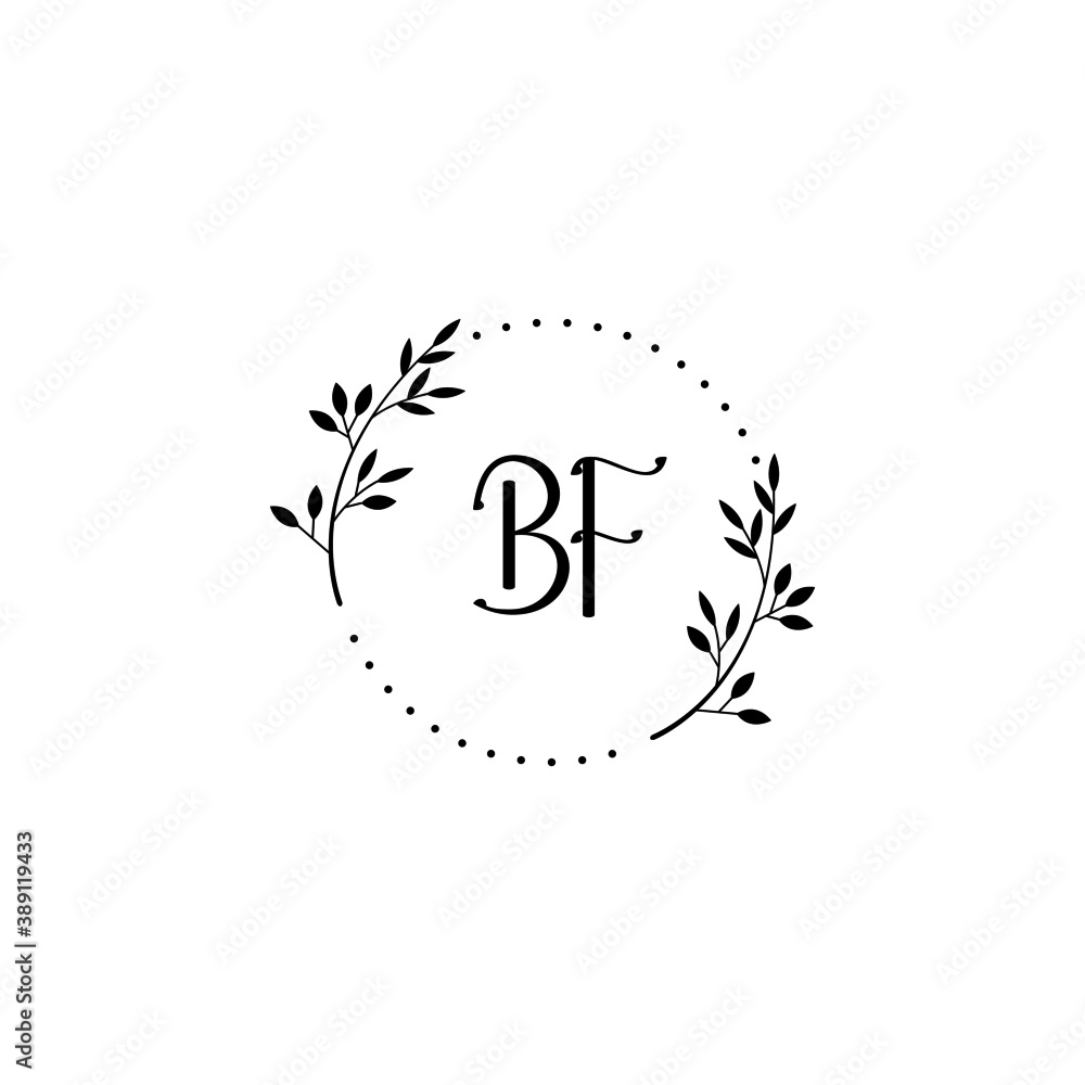 Initial BF Handwriting, Wedding Monogram Logo Design, Modern Minimalistic and Floral templates for Invitation cards Initial BF Handwriting, Wedding Monogram Logo Design, Modern Minimalistic and Floral templates for Invitation cards