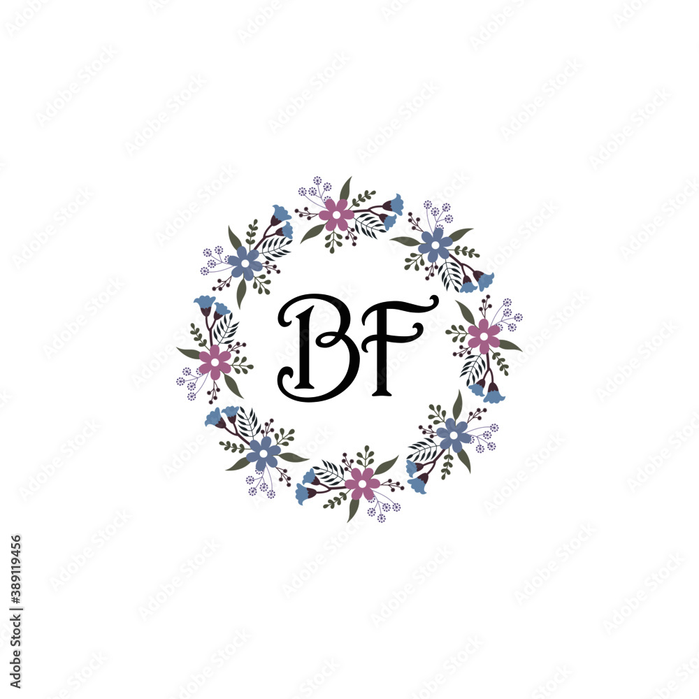 Initial BF Handwriting, Wedding Monogram Logo Design, Modern Minimalistic and Floral templates for Invitation cards Initial BF Handwriting, Wedding Monogram Logo Design, Modern Minimalistic and Floral templates for Invitation cards