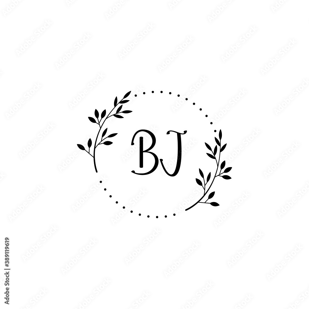 Initial BJ Handwriting, Wedding Monogram Logo Design, Modern Minimalistic and Floral templates for Invitation cards Initial BJ Handwriting, Wedding Monogram Logo Design, Modern Minimalistic and Floral templates for Invitation cards