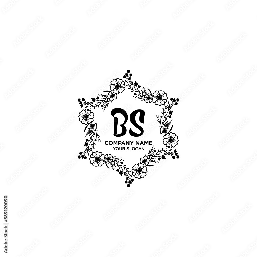 Initial BS Handwriting, Wedding Monogram Logo Design, Modern Minimalistic and Floral templates for Invitation cards Initial BS Handwriting, Wedding Monogram Logo Design, Modern Minimalistic and Floral templates for Invitation cards