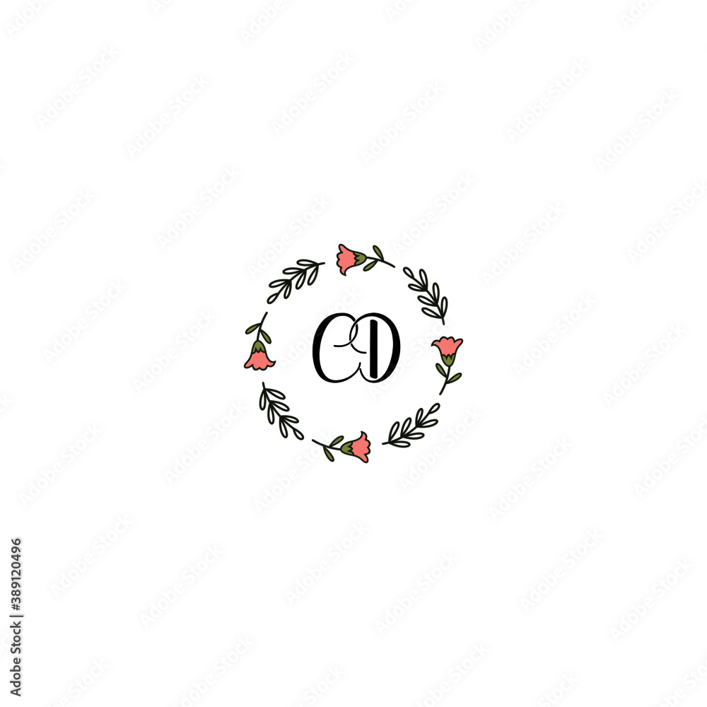 Initial CD Handwriting, Wedding Monogram Logo Design, Modern Minimalistic and Floral templates for Invitation cards Initial CD Handwriting, Wedding Monogram Logo Design, Modern Minimalistic and Floral templates for Invitation cards