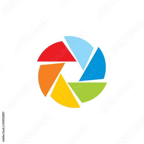 Modern vector graphic of lens camera colorful, Perfect for photography, technology, etc.
