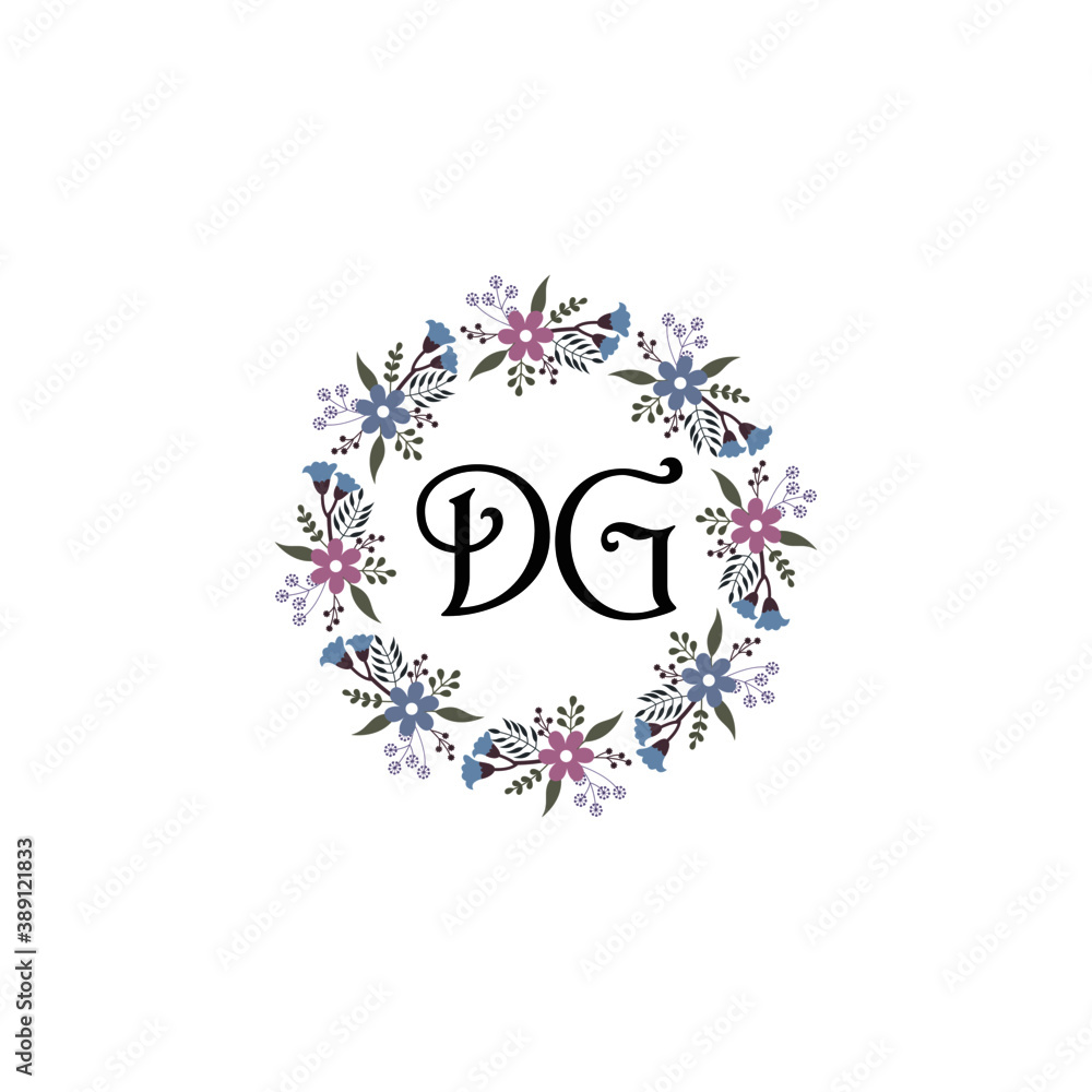 Initial DG Handwriting, Wedding Monogram Logo Design, Modern Minimalistic and Floral templates for Invitation cards Initial DG Handwriting, Wedding Monogram Logo Design, Modern Minimalistic and Floral templates for Invitation cards