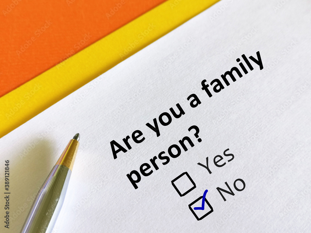 One person is answering question about family. The person is thinking if he is a family person. One person is answering question about family. The person is thinking if he is a family person.
