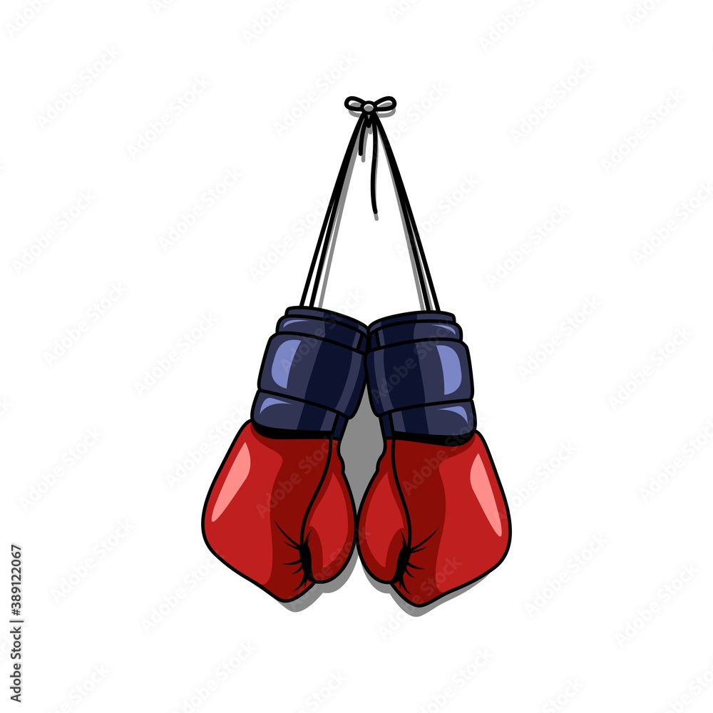 red boxing gloves hanging vector