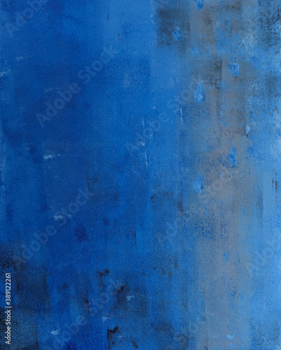 Cobalt blue textured acrylic painting