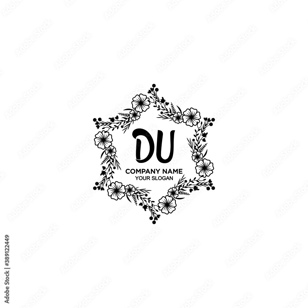 Initial DU Handwriting, Wedding Monogram Logo Design, Modern Minimalistic and Floral templates for Invitation cards Initial DU Handwriting, Wedding Monogram Logo Design, Modern Minimalistic and Floral templates for Invitation cards