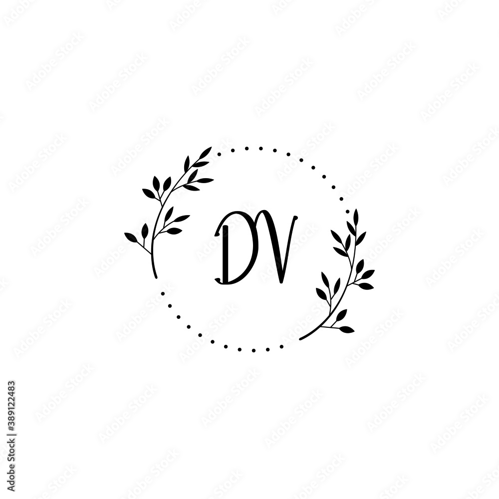 Initial DV Handwriting, Wedding Monogram Logo Design, Modern Minimalistic and Floral templates for Invitation cards Initial DV Handwriting, Wedding Monogram Logo Design, Modern Minimalistic and Floral templates for Invitation cards