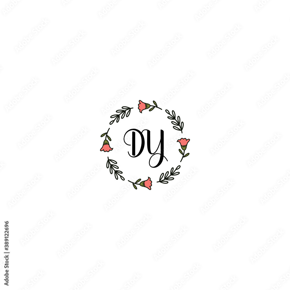 Initial DY Handwriting, Wedding Monogram Logo Design, Modern Minimalistic and Floral templates for Invitation cards Initial DY Handwriting, Wedding Monogram Logo Design, Modern Minimalistic and Floral templates for Invitation cards