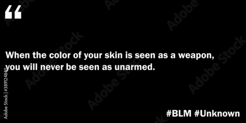 Black and white quote BLM movement no to racism vector message quote. 