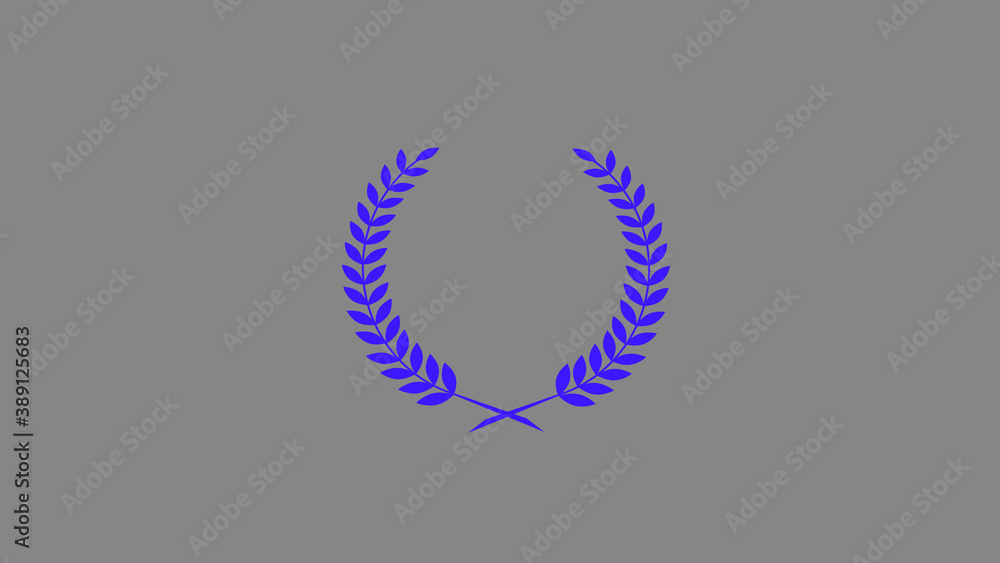 Obraz premium Best blue color wheat icon on gray background, New wreath icon