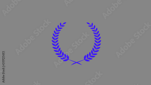Best blue color wheat icon on gray background, New wreath icon