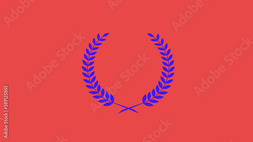 Amazing blue color wreath logo icon on red background, Beautiful wheat icon, New wheat logo icon