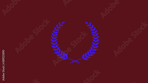 Best blue color wheat logo icon on red dark background, New wreath logo icon, New wheat