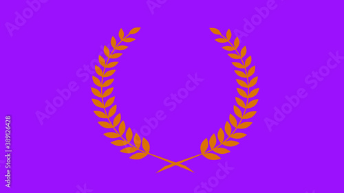 Beautiful brown color wreath logo icon on purple background, New wheat icon, Wheat logo icon