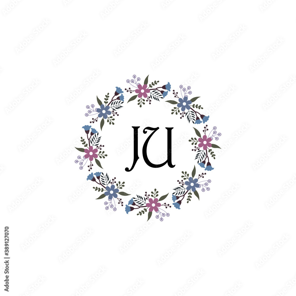 Initial JU Handwriting, Wedding Monogram Logo Design, Modern Minimalistic and Floral templates for Invitation cards Initial JU Handwriting, Wedding Monogram Logo Design, Modern Minimalistic and Floral templates for Invitation cards